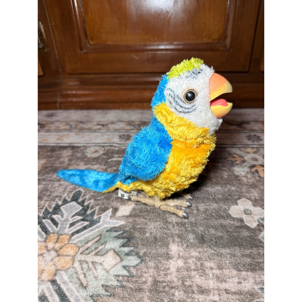 Furreal Friends Newborn Baby Bird Macaw Parrot 2008 Blue Yellow Green WORKS